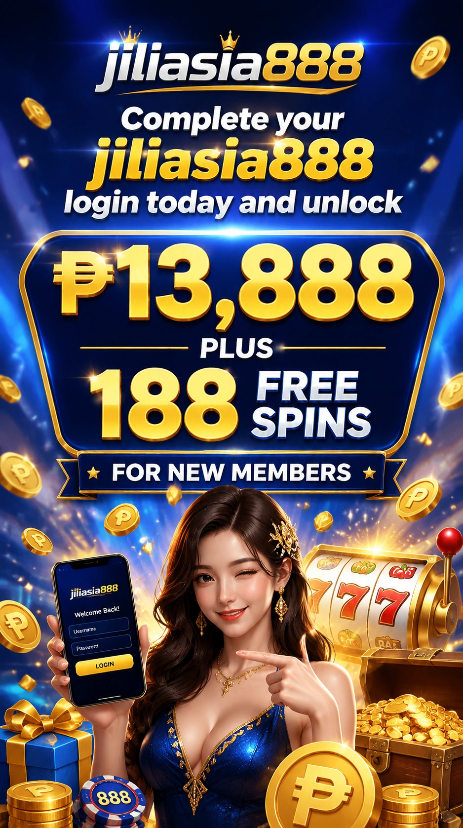 Casino game lobby with featured titles